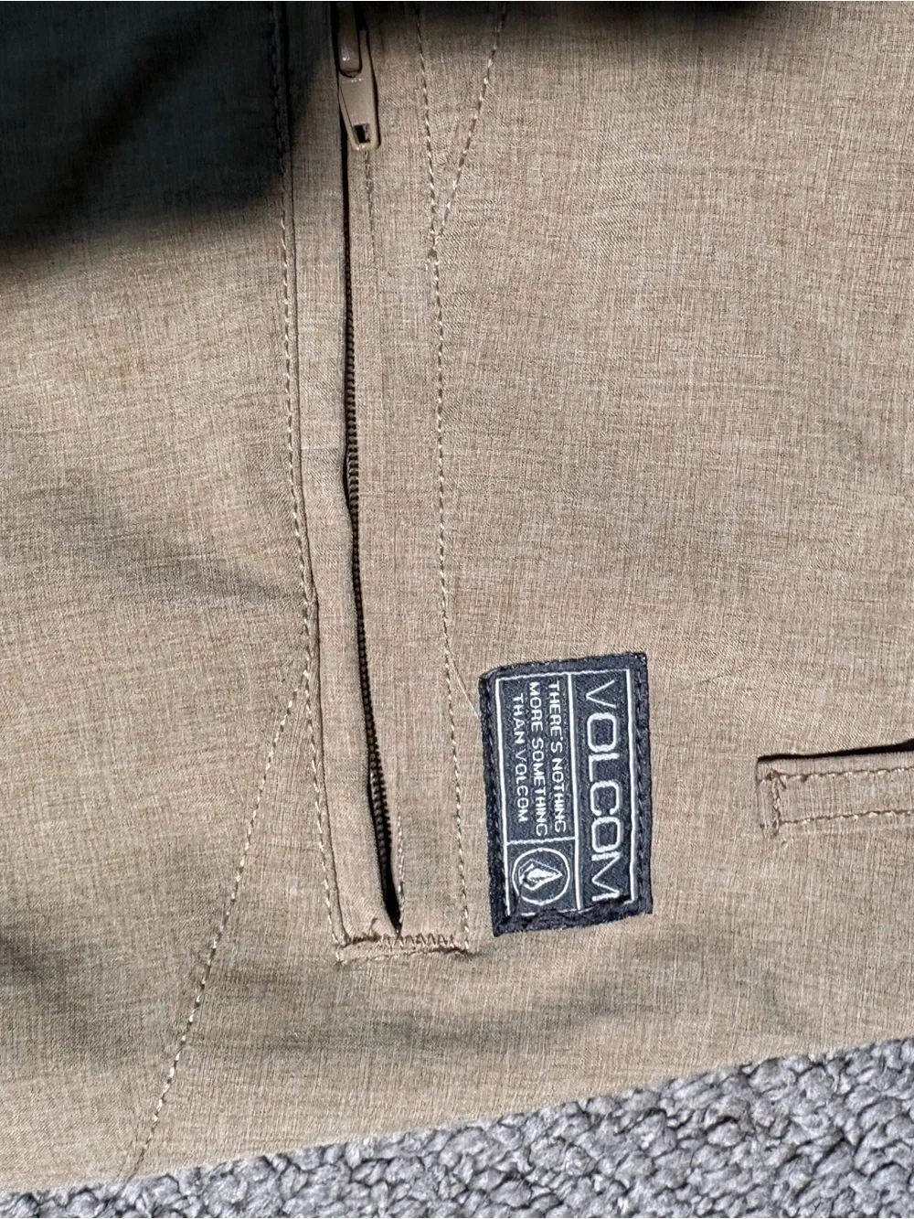 Volcom Men’s Tan Flat-Front Shorts